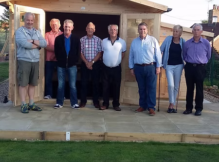Bowls Club Members outside the club building